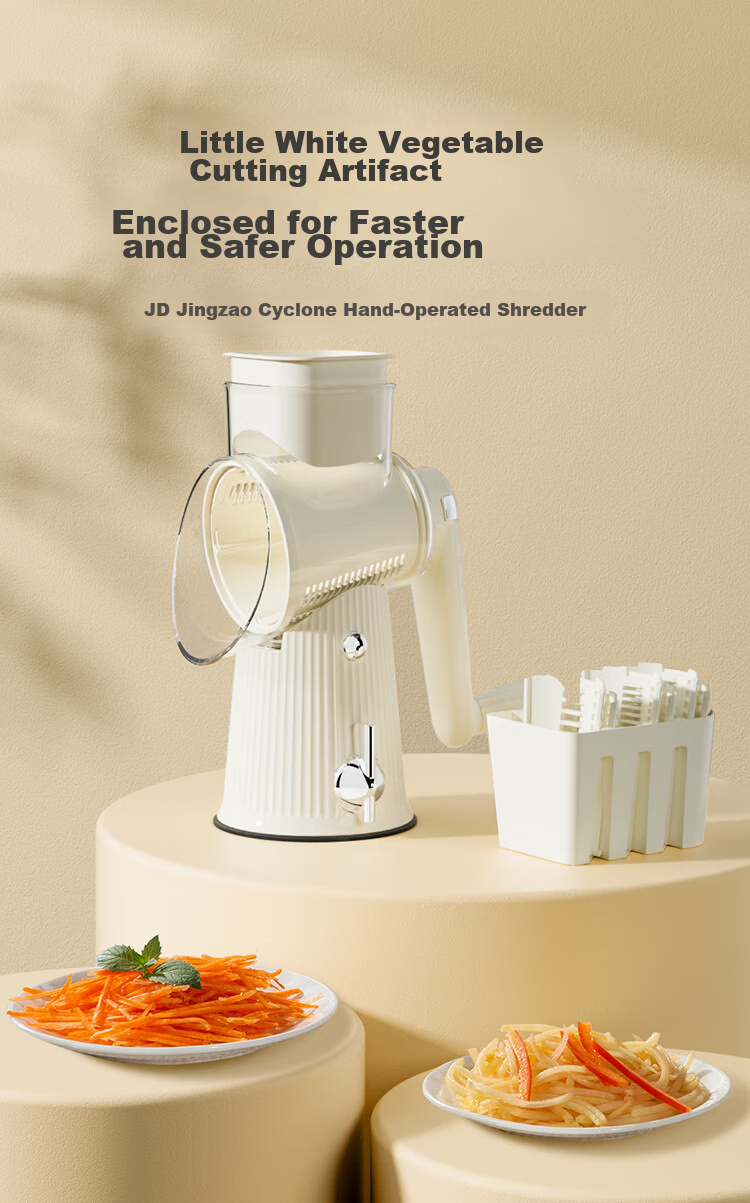 JD Original Grater, Potato Slicer, Large Diameter Multifunctional Hand-Cranked Vegetable Cutter with 3 Blades 2