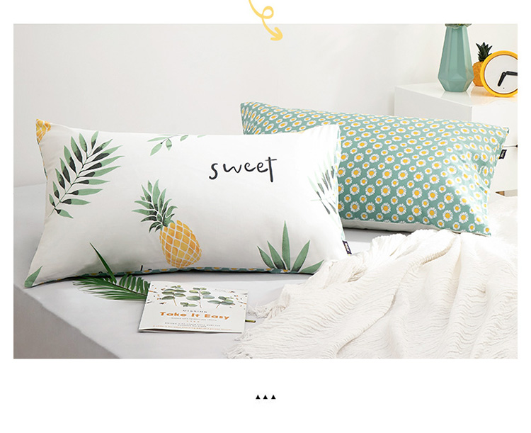 Dohia Home Textile Pure Cotton Pillowcase Single Piece 100% Combed Cotton Double Pillowcase Pillow Core Cover Pair 74*48cm 4