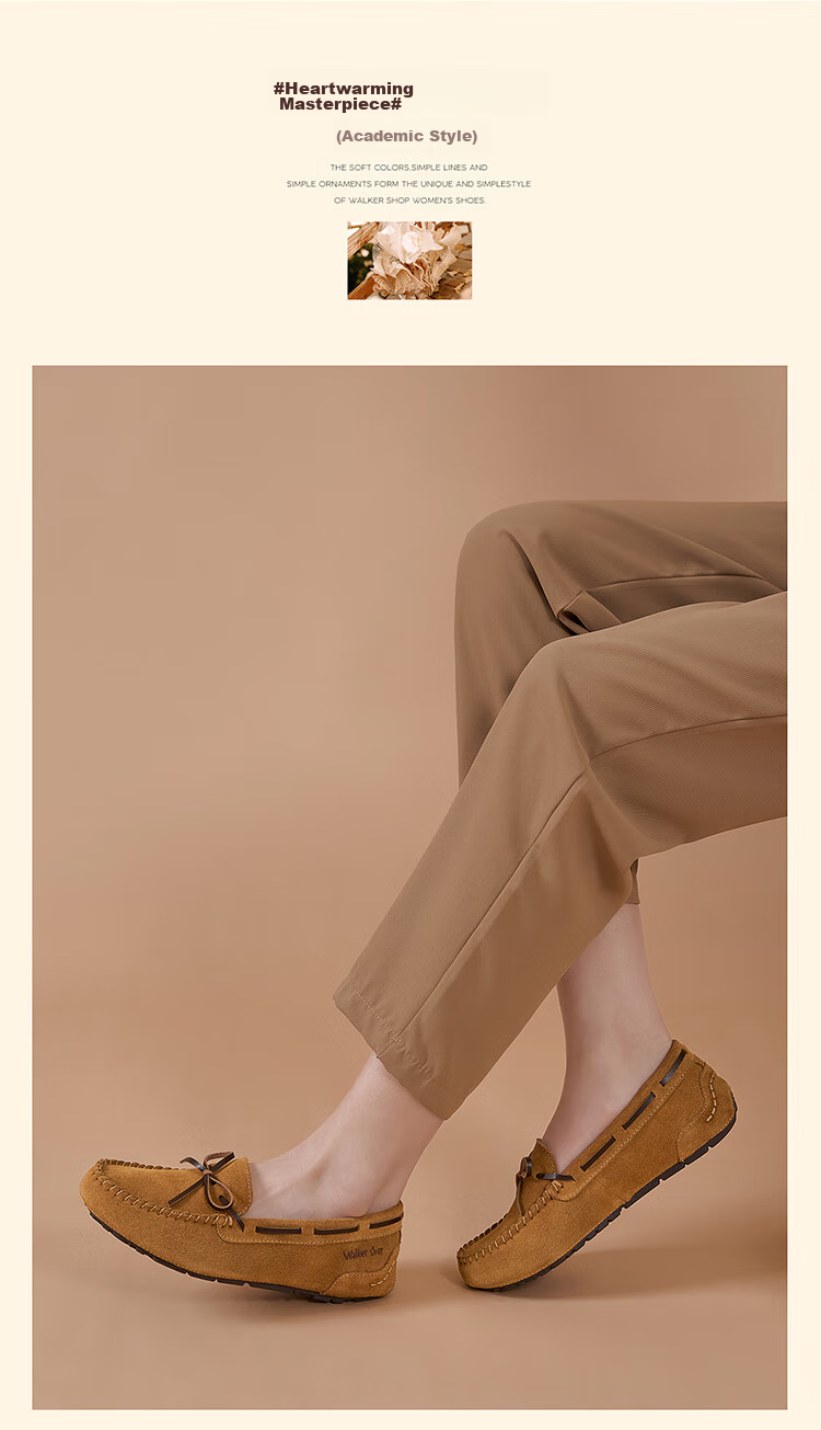 Walker Shop Aokasuo Casual Shoes for Women, Single Shoes, Soft-Soled Loafers for Office, Slip-On Flat Loafers for Women C131016 2