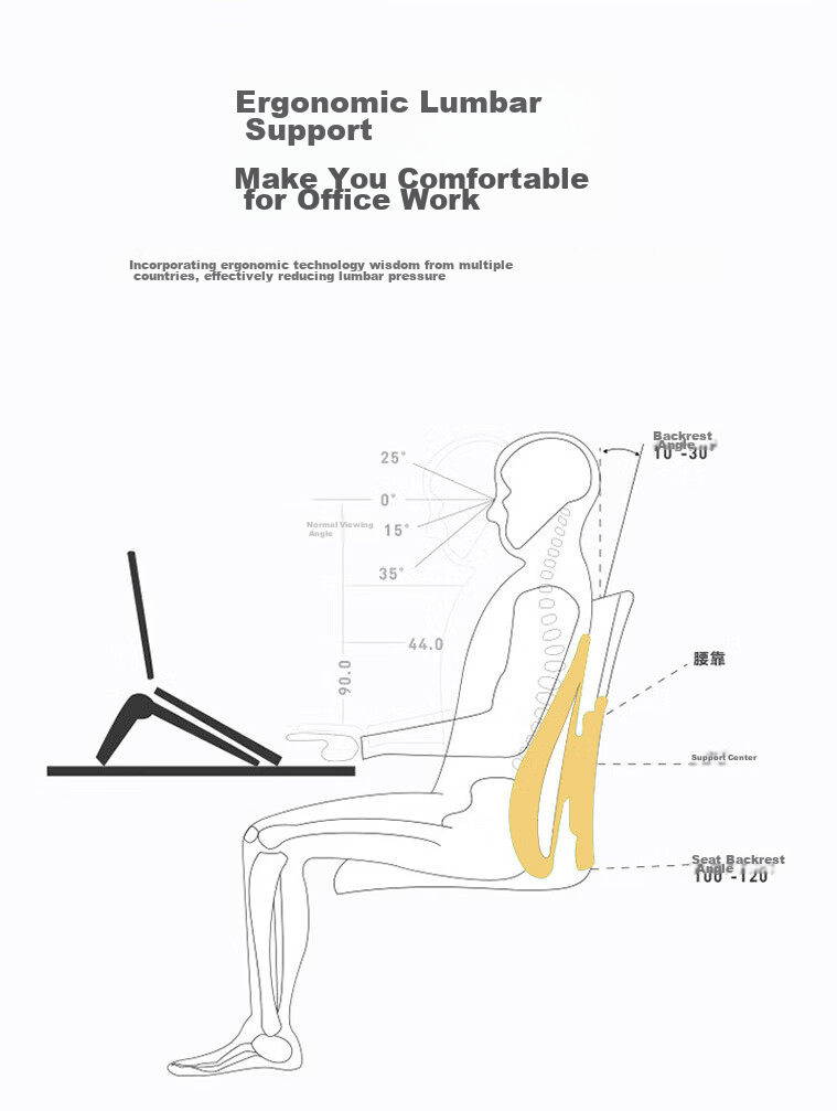 RATHBONE Ergonomic Lumbar Support Cushion for Office, Car, Student Chair Back Support, Spine Support Pad 4