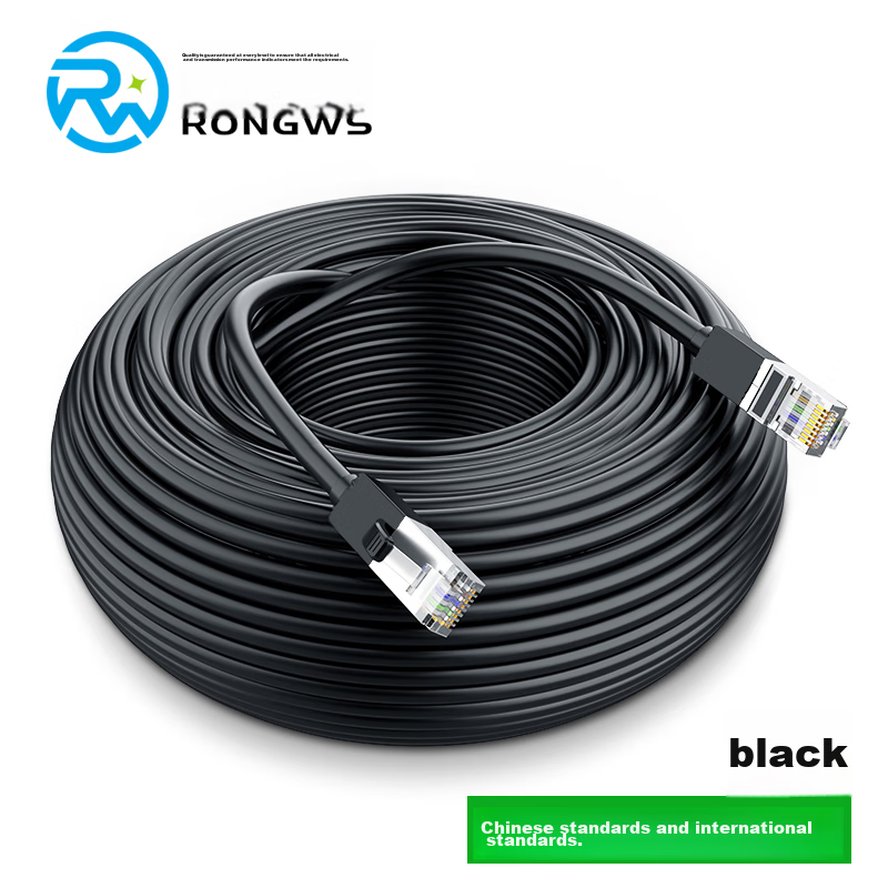 Rongweisheng Cat5e Ethernet Cable, Double-Layer Sheathed Outdoor Waterproof Freeze-Proof Sun-Resistant with RJ45 Connectors Finished Network Patch Cable, 100Mbps High-Speed Broadband Cable, 30 Meters RWS-CPWX
