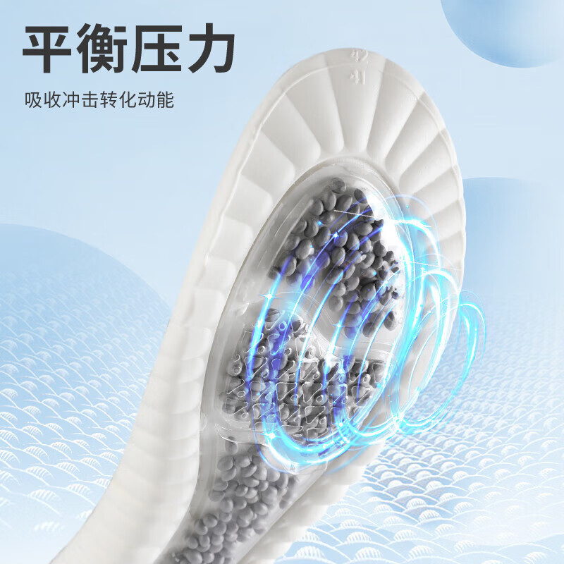 FOOTOPPO High-Elastic Air Cushion Sports Insoles for Men, Shock-Absorbing, Soft And Bouncy, Breathable, Long-Standing, Anti-Foot Pain, Ultra-Soft Basketball Insoles, Thickened