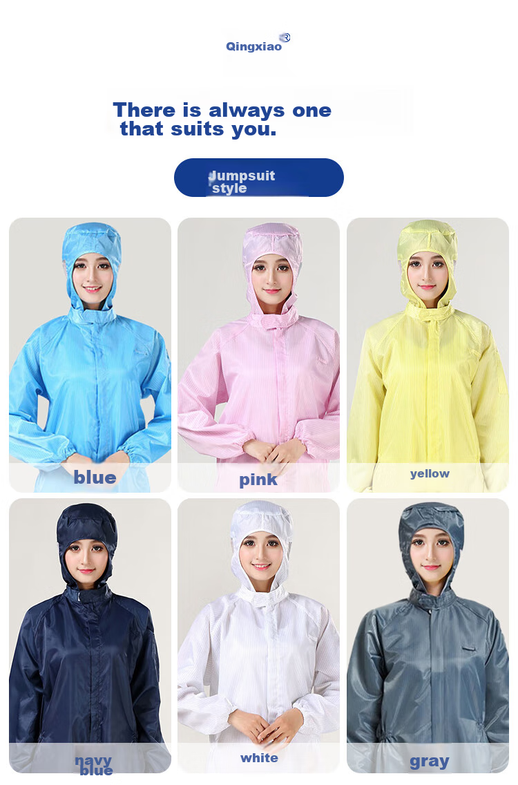 Qingxiao Dust-Free Suit, Anti-Static And Dustproof, Two-Piece, Blue XXL, Cleanroom Paint Protection Workwear 8