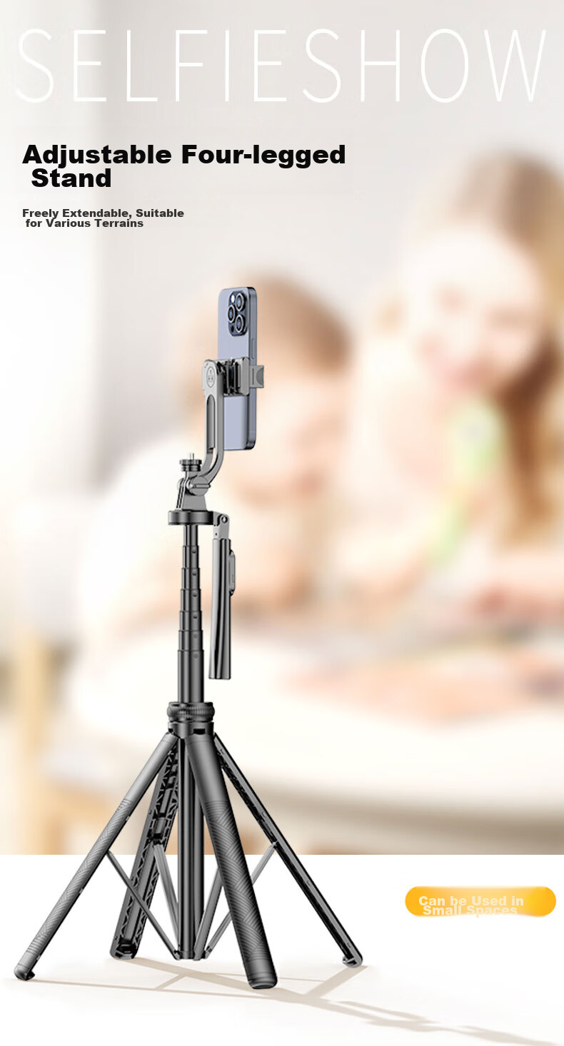 SelfieShow C18 New Ultra-Stable Aluminum Alloy 1.8-Meter Tripod, Selfie Stick with Anti-Shake, 360° Rotation, Handheld Outdoor Travel Live Streaming Photography Tool, Suitable for DJI Pocket 3 5
