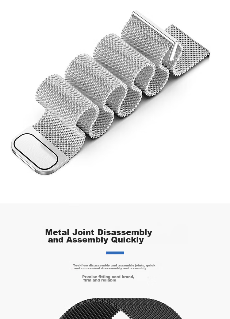 ESCASE Compatible with Huawei Watch Fit5 Strap, Fits4 Pro/fit3 Milanese Loop, Stainless Steel Waterproof Wristband, Magnetic Clasp, Breathable And Comfortable, Black 9