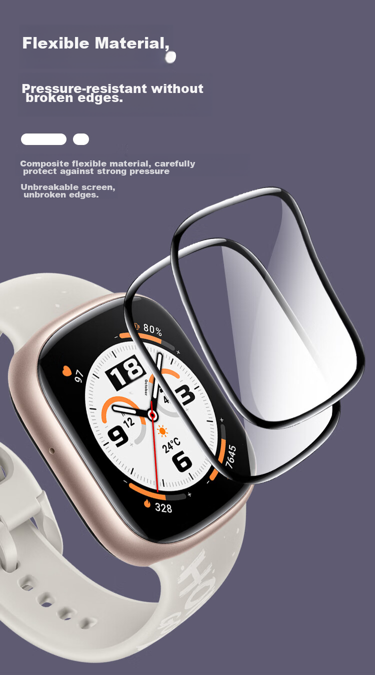 Freeson Compatible with Honor Watch 4, High-Definition Protective Film, Smart Sports Watch Ultra-Thin Anti-Scratch Composite Film Screen Protector [Two-Pack] 5