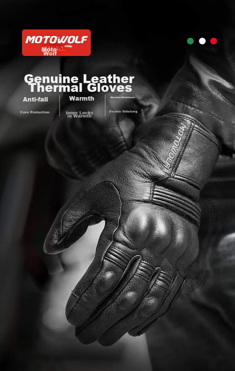MOTOWOLF Motorcycle Gloves Riding Gloves Anti-Fall Genuine Sheepskin Summer Breathable Motorbike Off-Road Full Finger Unisex Four Seasons 1