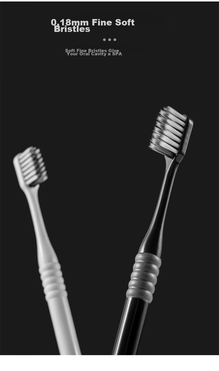 HAONIU Black And White Soft Bristle Toothbrush, Adult Toothbrush, Pack of 4 4