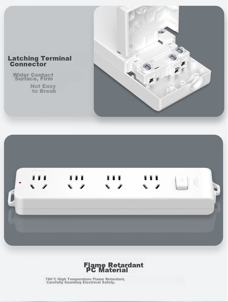 DELIXI National Standard Socket/power Strip/outlet Strip/power Bar/extension Cord, 3-Outlet Wireless Power Strip without Cord, Master Switch 14
