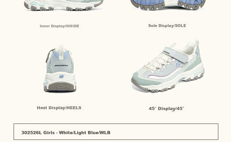 Skechers Kids' Self-Owned Milk Tea Bear Children's Shoes Autumn and Winter Girls' Sports Shoes Big Kids' Running Shoes Panda Shoes 302526L 27