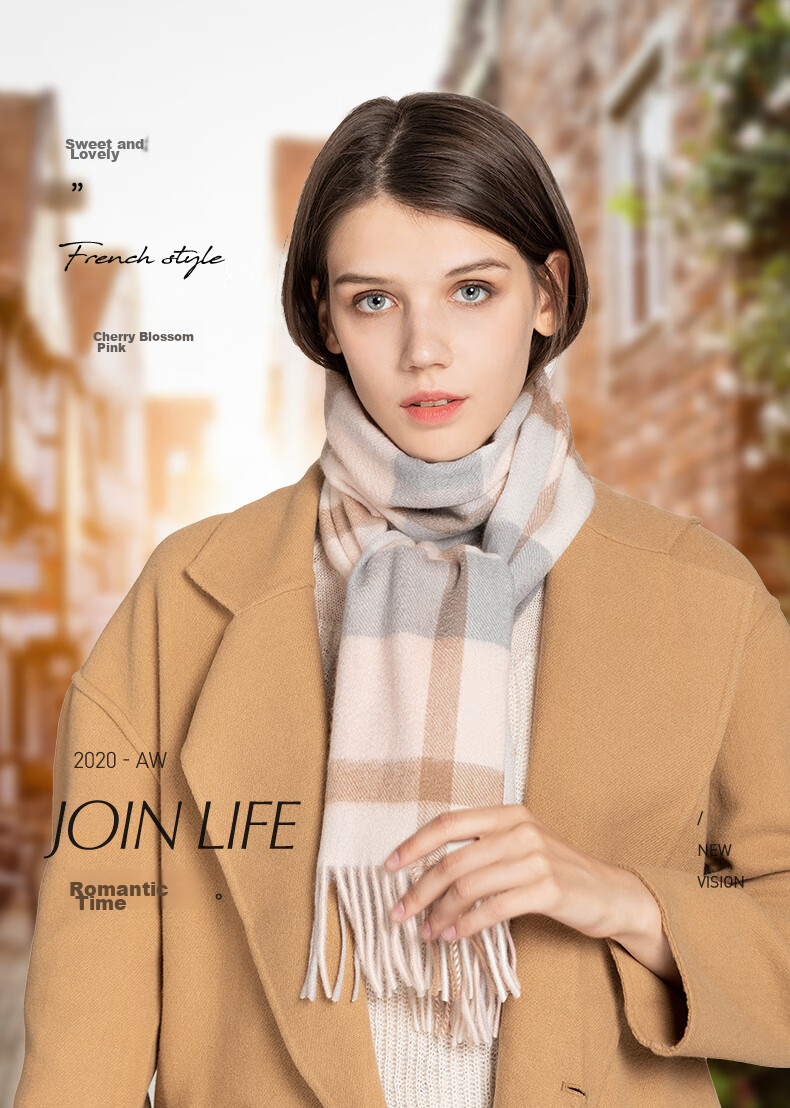 Siggi [Gift Box] Pure Cashmere Scarf for Women, Autumn And Winter British Plaid Shawl, Warm Neck Wrap, Mid-Autumn Festival And New Year Gift 1