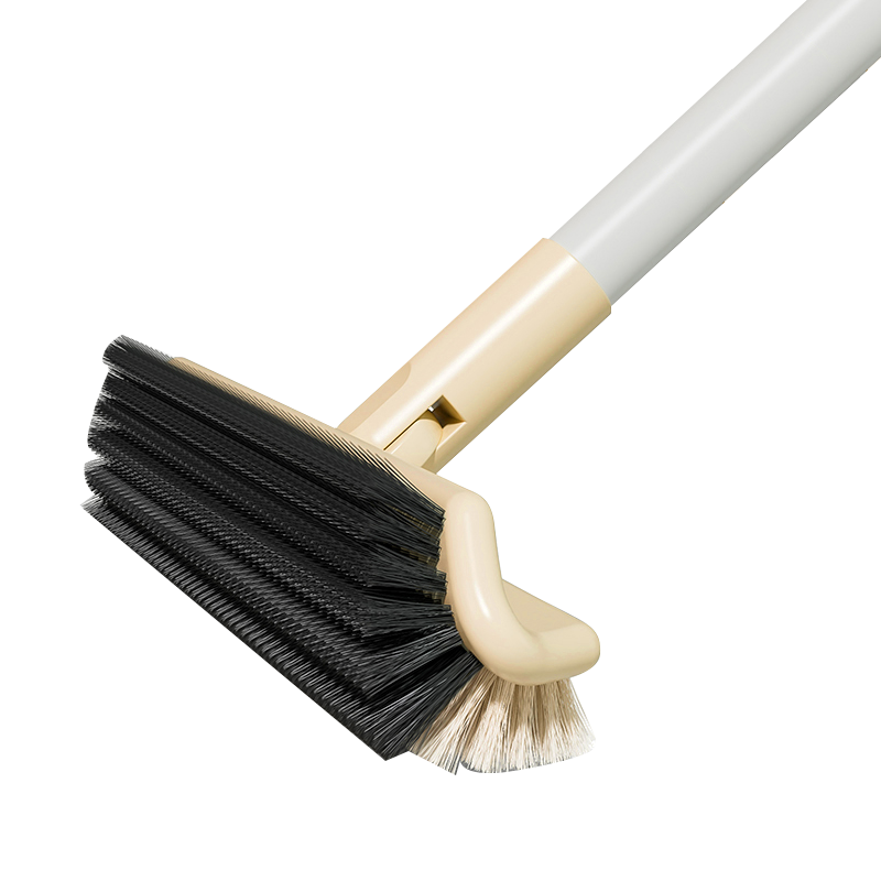 LYNN Long Handle Floor Brush Bathroom Toilet Hard Bristle Cleaning Brush for Bathrooms, V-Shaped Brush Head