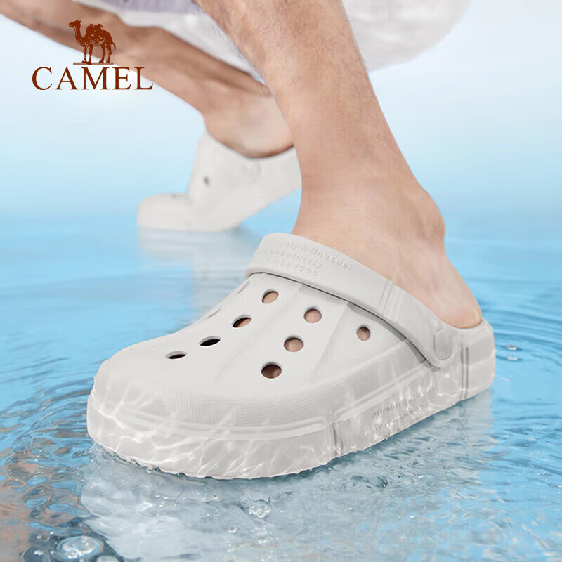 CAMEL Perforated Shoes, Summer Breathable Beach Sandals for Men And Women, Closed-Toe Sandals with Soft Soles And Non-Slip Features, A12253a3037