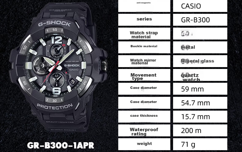 Casio Watch, G-SHOCK Aviation Series Shockproof And Water-Resistant Sports Watch, Gift for Boyfriend, GR-B300 18
