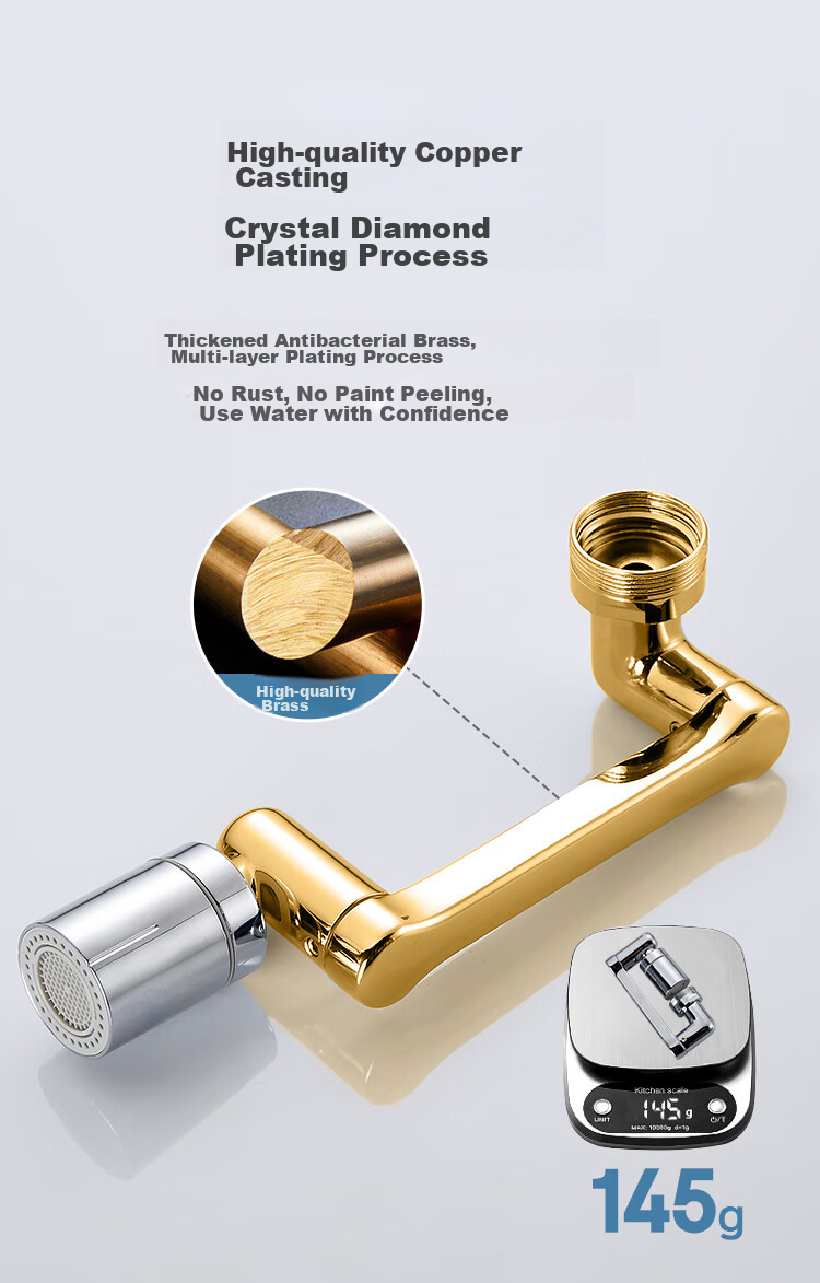 JD Original 1440° Mechanical Arm Faucet Sprayer with Filter, Rotating Mechanical Arm Filter Anti-Splash Spout for Kitche 9