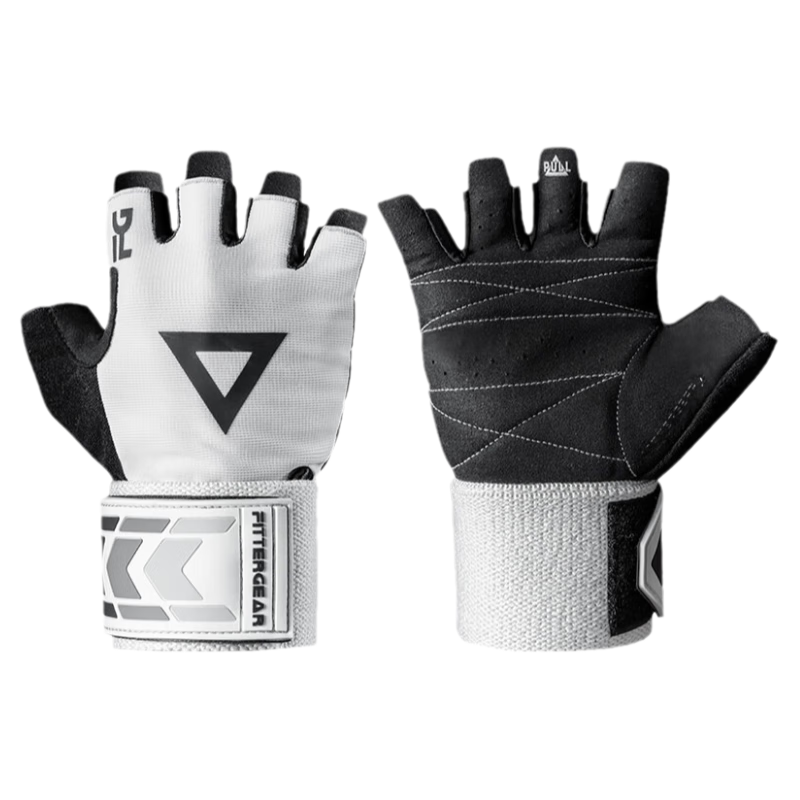 FITTER GEAR Fitness Gloves with Wrist Guards for Pull-Ups, Bench Press, And Deadlifts - Non-Slip Anti-Chafing Training Equipment for Me
