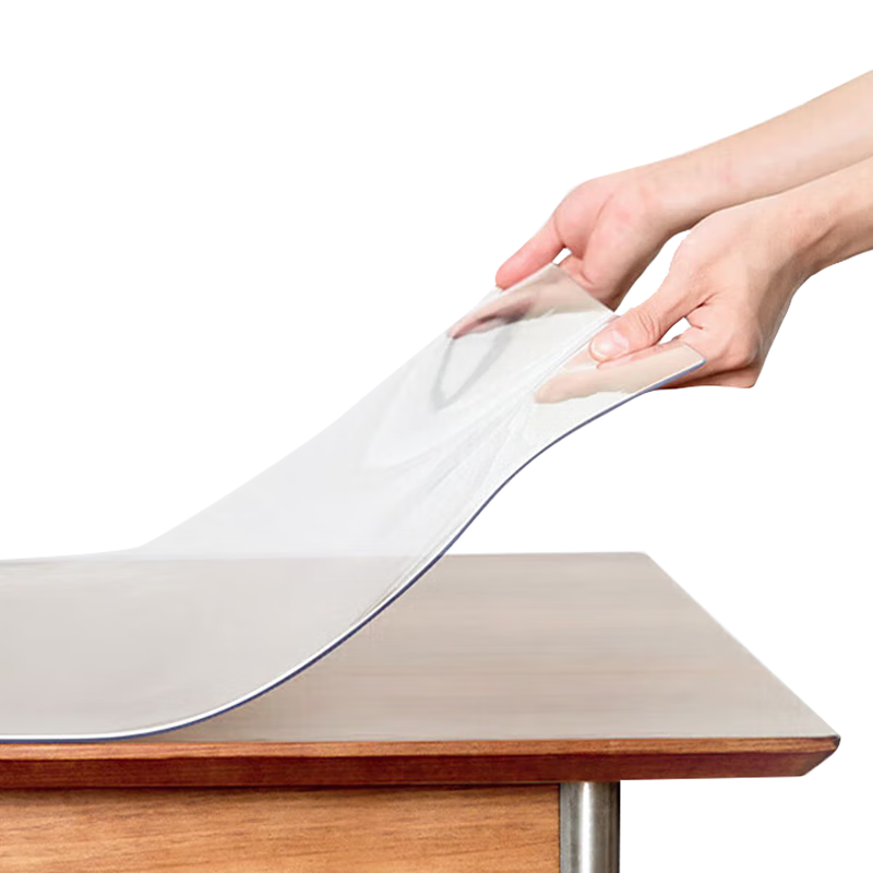 FOOJO Antibacterial Odorless Tablecloth, Soft Glass Transparent Waterproof And Oil-Proof Dining Mat, Coffee Table Pad, 1.5mm Thick, 60*120cm