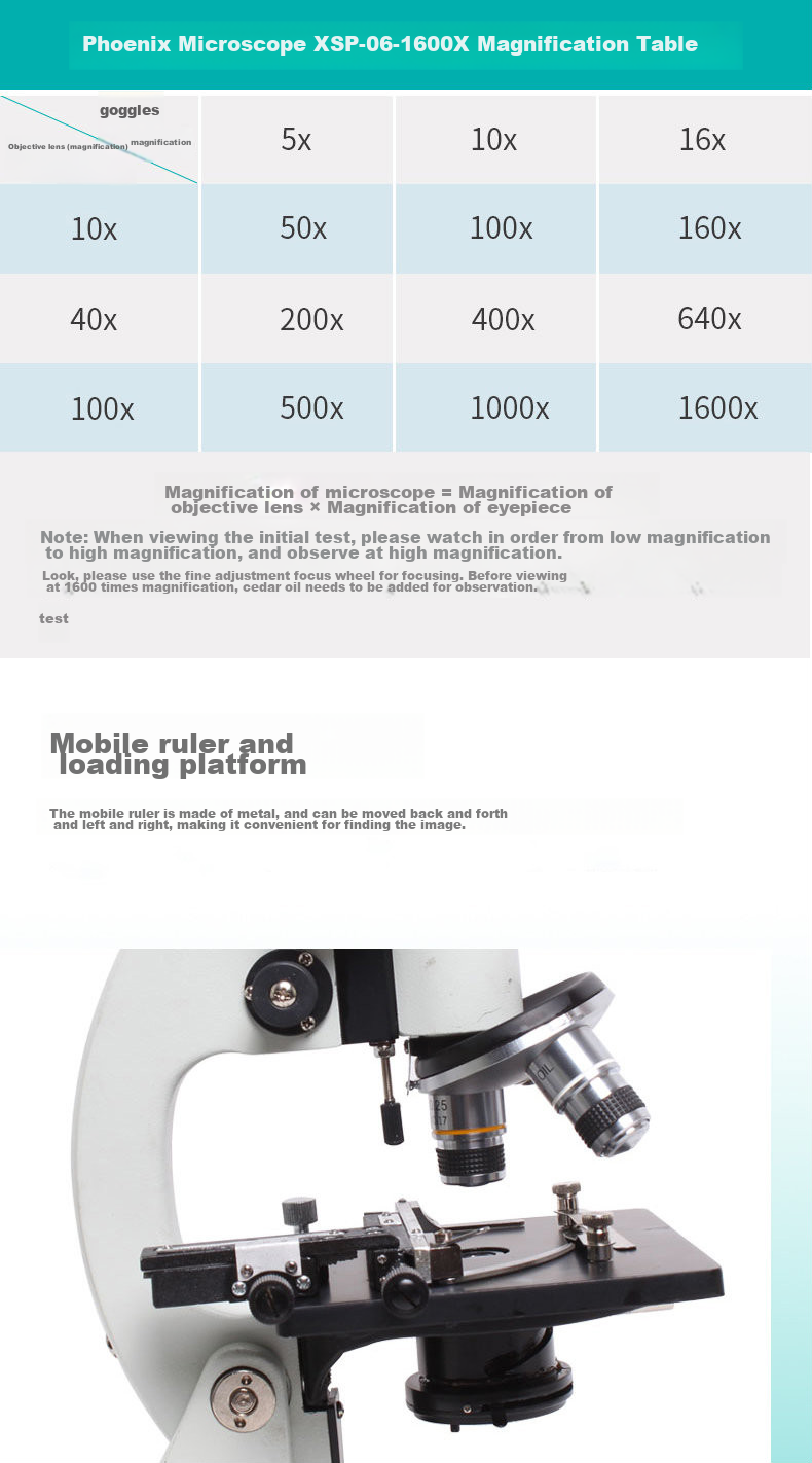 Phenix XSP-06 Practical Version High-Definition High-Magnification Biological Microscope for Students, Professionals, Livestock And Mite Detectio 7