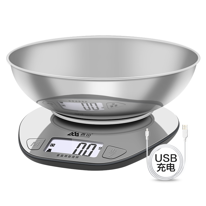 Xiangshan Electronic Kitchen Scale, Gram Coffee Scale, Baking Scale, Backlit Large Screen, 0.1g Rechargeable Model with Weighing Tray