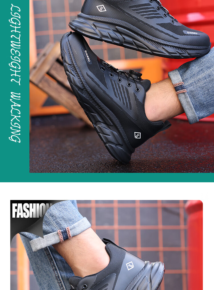 Dinggu Intelligent Buckle Safety Shoes, Lightweight Comfortable Work Shoes, [Best-Selling All-Season Model] JD1322hei39 16