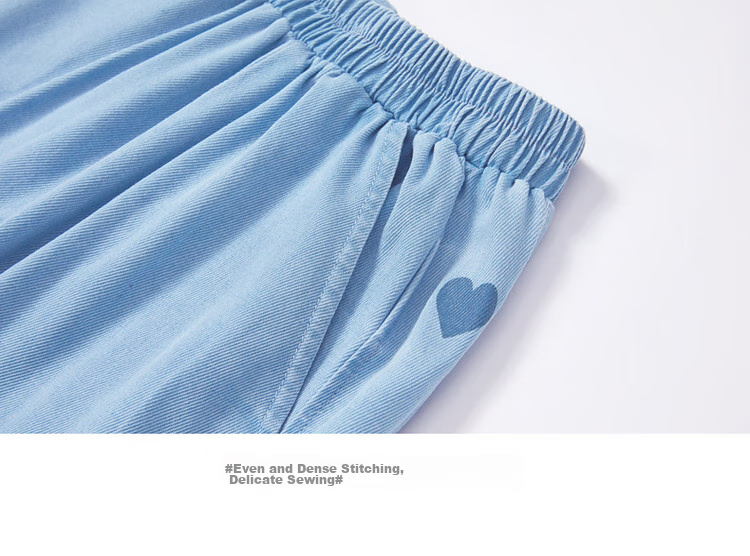 ASK JUNIOR Children's Mosquito-Repellent Pants, Summer 2026 Sport Running Trousers, Fashionable Heart-Shaped Soft Girls' Denim Long Pants 21