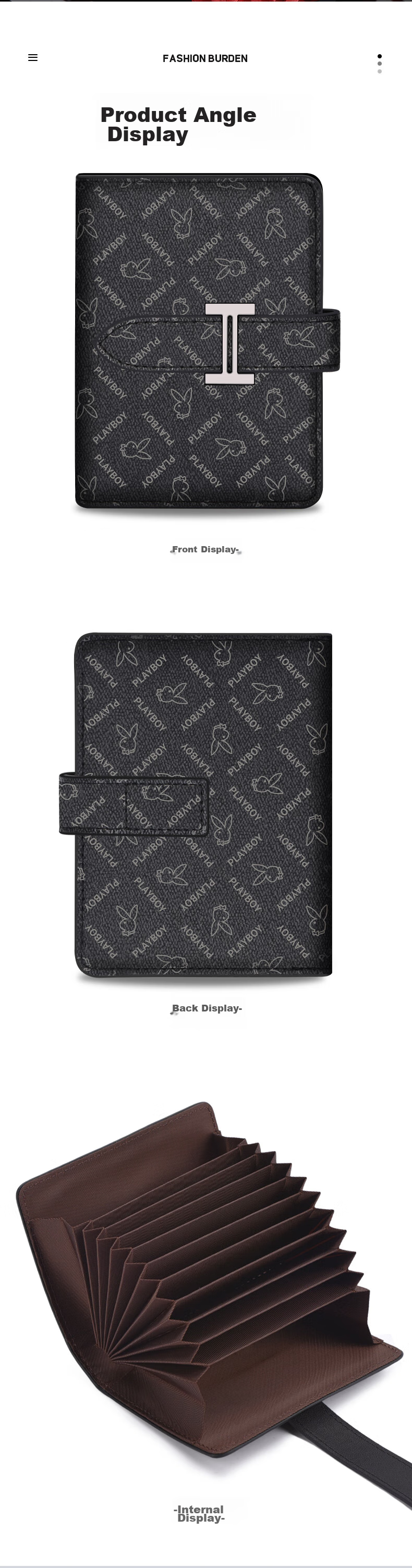 PLAYBOY Card Holder for Men with Multiple Slots, Large Capacity Integrated Student Card Case, Bank Card And ID Card Holder, Birthday Gift 7