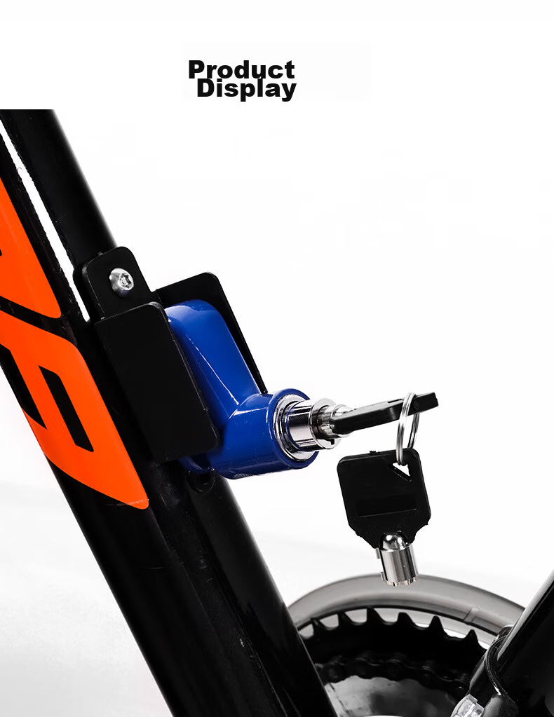 BIKEBROS Mountain Bike Lock, Electric Bicycle Lock, Motorcycle Disc Brake Lock, Anti-Theft Bicycle Lock with Lock Rack, Black 11