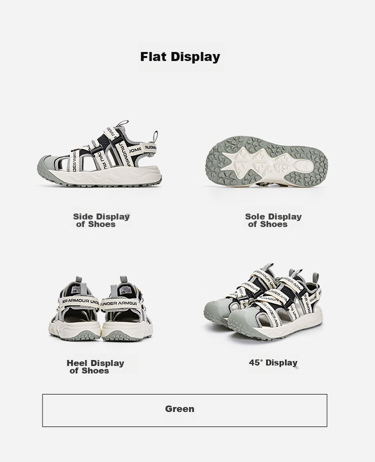 Under Armour Children's Sandals for Spring And Summer, Boys And Girls, Big Kids, Soft Sole, Non-Slip, Sports Outdoor, Stream Trekking, Wet And Dry Dual-Use Closed-Toe Sandals 11