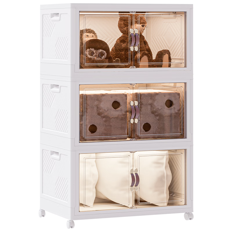 Xitianlong No-Assembly Toy Storage Cabinet Magnetic Large Capacity Storage Cabinet Bedside Cabinet Clothing Storage Box Three Layers 55cm Width