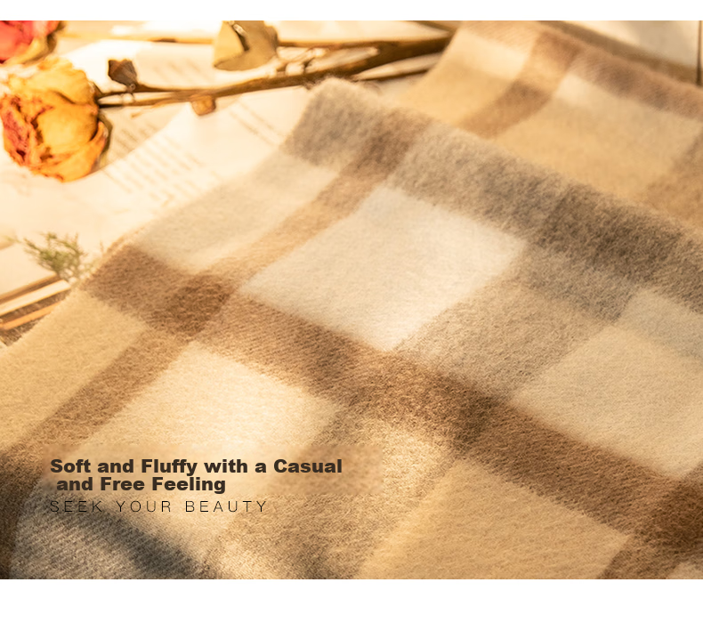 Siggi [Gift Box] Pure Cashmere Scarf for Women, Autumn And Winter British Plaid Shawl, Warm Neck Wrap, Mid-Autumn Festival And New Year Gift 20