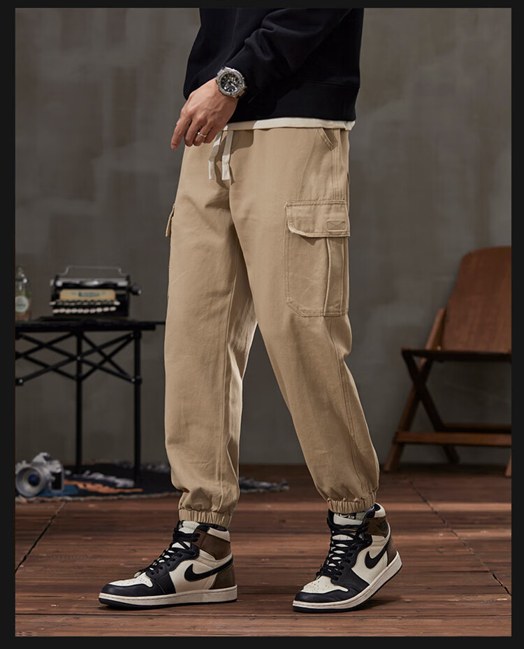 Dingfengbaoluo Casual Pants for Men, Summer Heavyweight Trendy Brand, Loose-Fitting Joggers, Fashionable Versatile Athletic Sweatpants, K602 Black 2XL 14