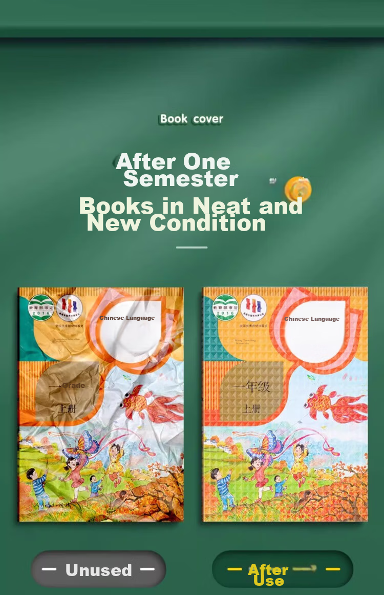 Liupintang Self-Adhesive Transparent Thick Book Cover, Book Jacket, Book Film, 16K Book A4 Textbook Protective Cover, Elementary School Student Book Shell, Transparent Book Cover Paper 20