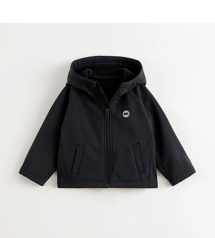 MARC&JANIE Unisex Kids Three-Proof Hooded Softshell Jacket Fleece-Lined New Year Red Windbreaker Autumn Coat 241139 4