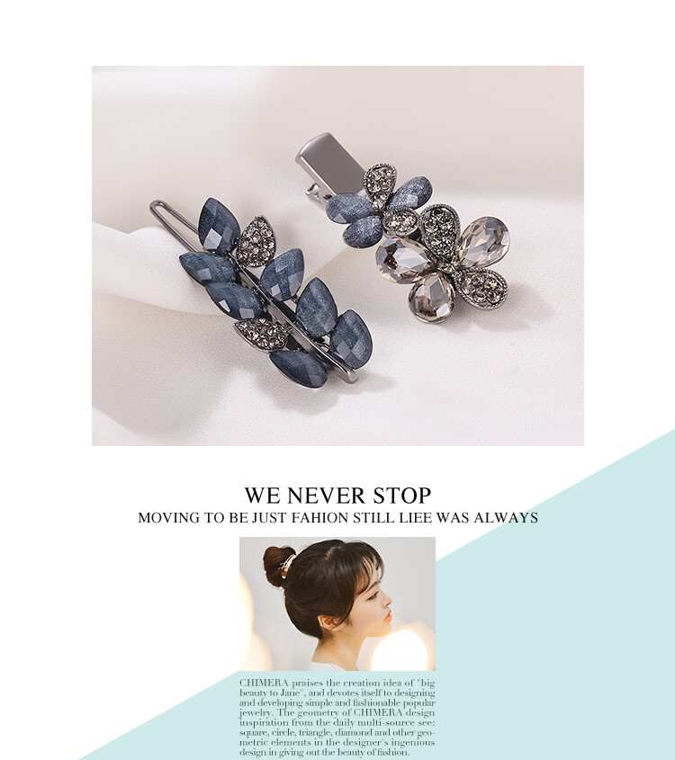 CHIMERA 2 Side Clip Bangs Flower Hair Clips Barrettes Hair Accessories for Women's Birthday Gift 1
