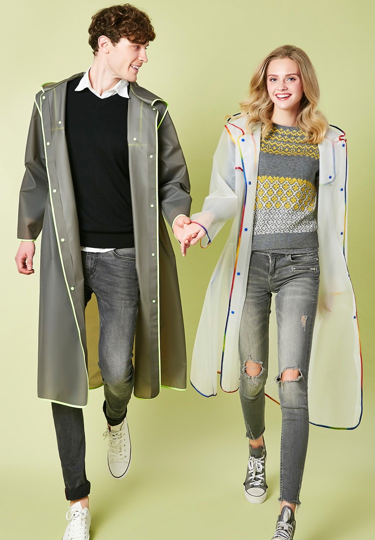Etravel Non-Disposable Raincoat Stylish Slim Fit Unisex Long Thick Walking Hiking Rain Poncho Men's One Size 1
