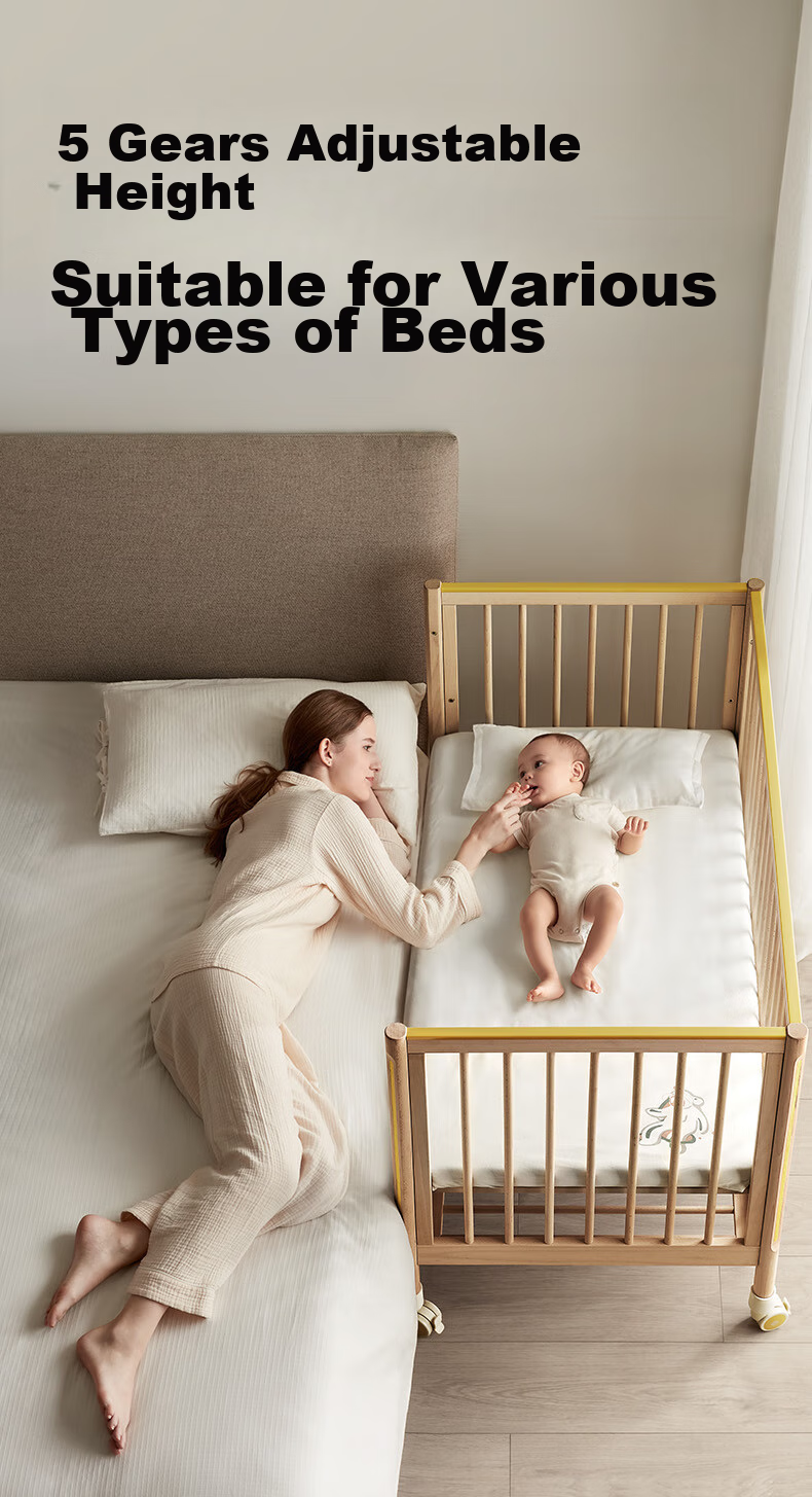 Babycare Foldable Baby Crib for Ages 0-3, Portable Multifunctional Infant Bed, Laisweisi 12