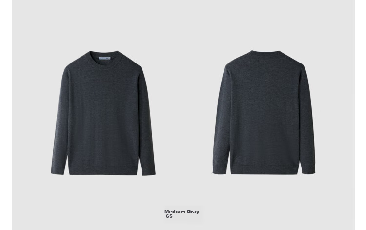 HLA Long-Sleeve Knit Sweater for Men, Lightweight Business Pure Wool Thermal Undershirt for Winter 20