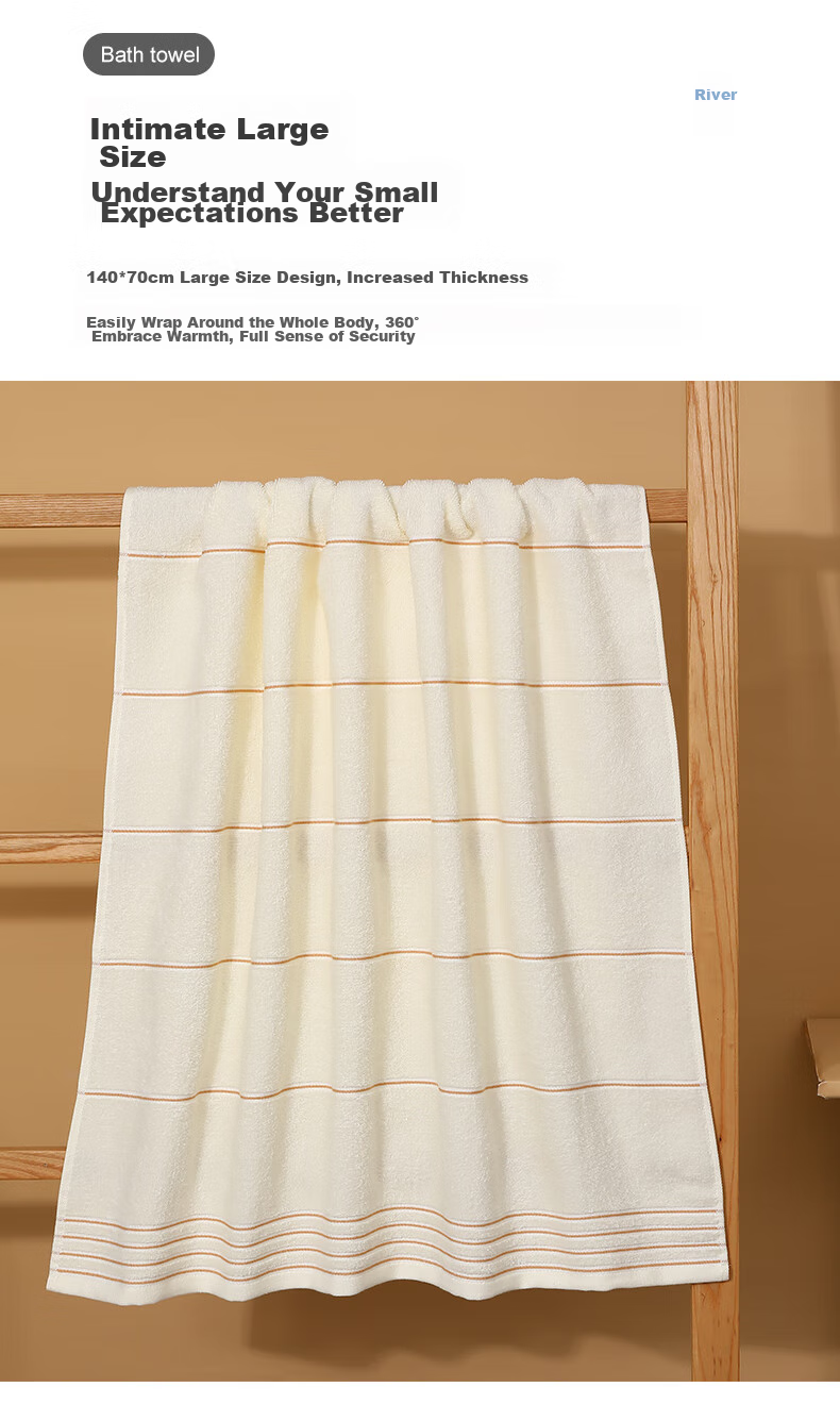 Grace Antibacterial Towel And Bath Towel Gift Set, Three-Piece Set, Pure Cotton Thickened Adult Sports Gift for Annual Meetings 4