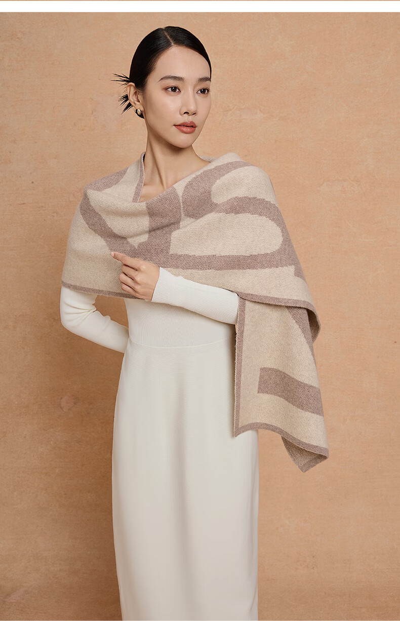 Wanshili WENSLI Pure Wool Scarf for Women, Winter Style Neck Warmer, Birthday Gift for Girlfriend, Gift Box Set, W Dajie World 26