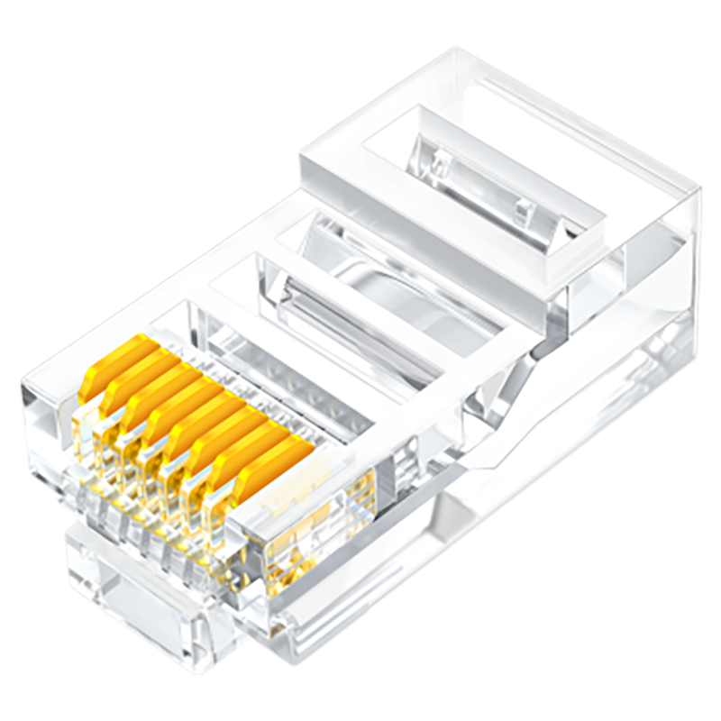 SAMZHE Cat5e Gold-Plated RJ45 Connectors, Engineering Network Cable Crystal Heads, Unshielded 8P8C Connectors, 100 Pieces, YH-5100