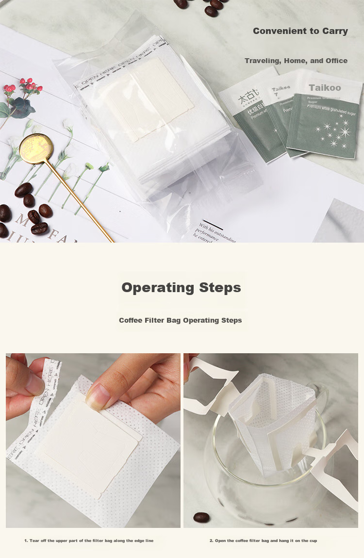 BJ Hanging Ear Coffee Filter Paper, Portable Drip-Style Pour-Over Filter Cup, Filter Paper Bag, Coffee Powder Filter Bag 5