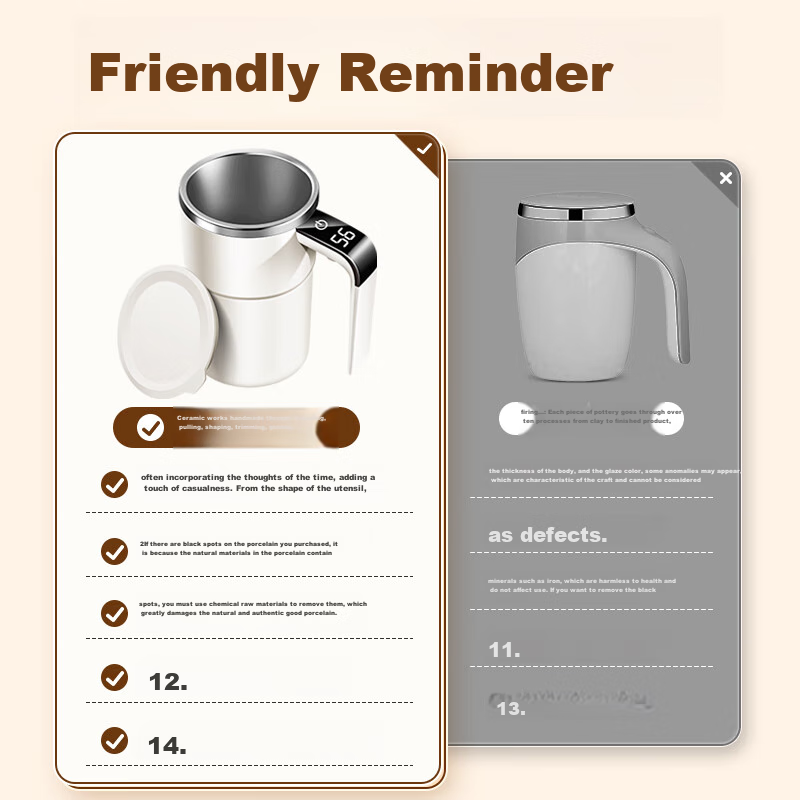 Xiduomi Fully Automatic Mixing Cup, Smart Temperature Display, Rechargeable Coffee Cup, Electric Rotating Water Cup, Lazy Magnetic Soy Milk Powder Gift
