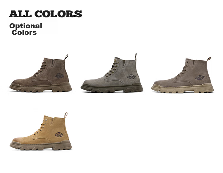 Dickies Men's High-Top Martin Boots, Thick-Soled Boots, Trendy Boots for Men And Women, Work Boots, Camel Color, Size 40 4