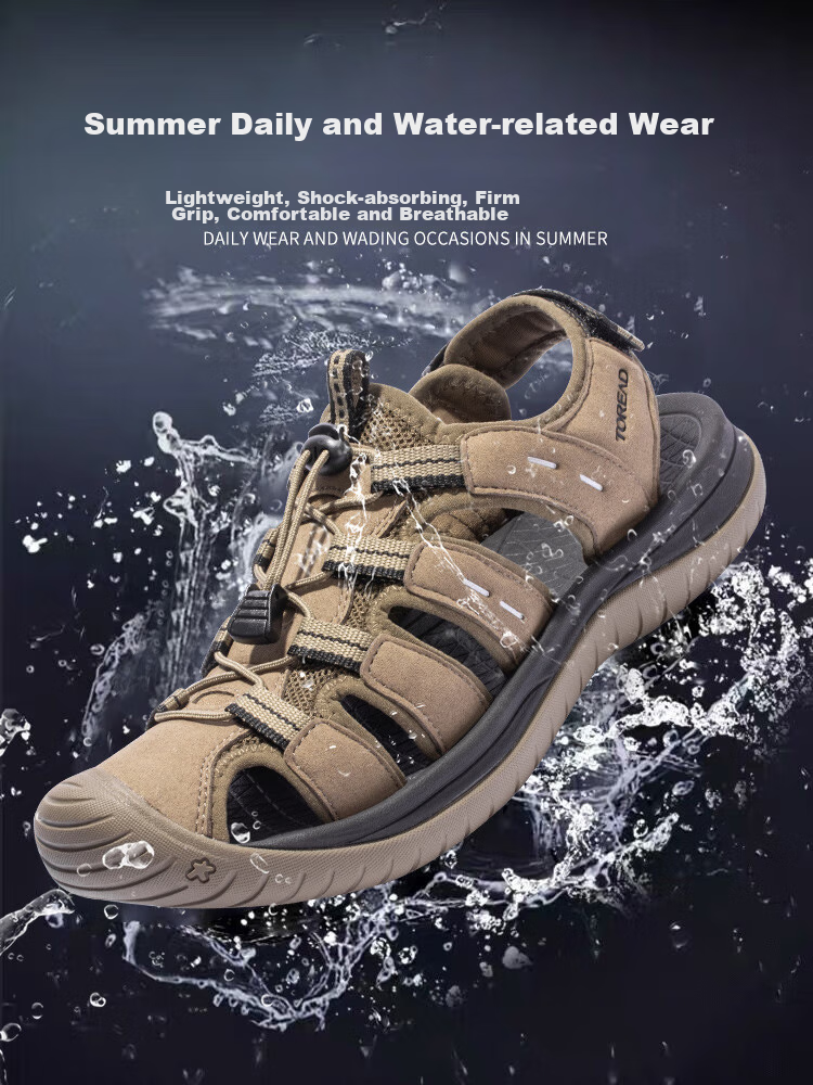 TOREAD Men's Beach Shoes, Lightweight Non-Slip Comfortable Breathable Closed-Toe Sandals, Outdoor Sports Water Shoes TFGGCM81990 5