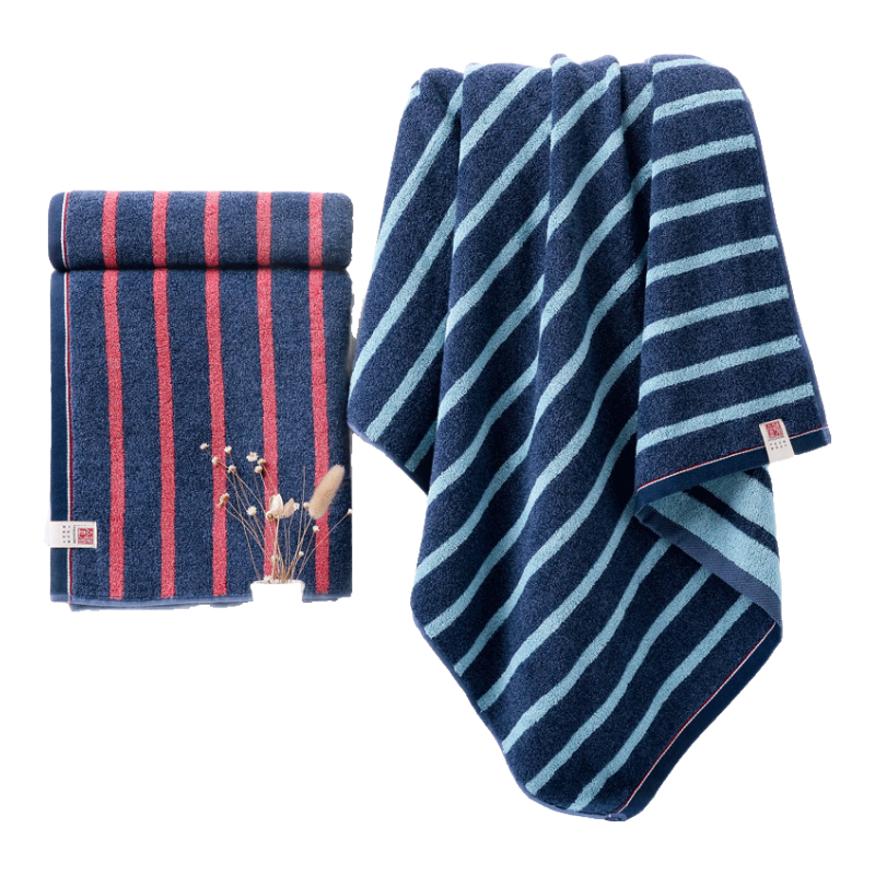 KING SHORE Class A Pure Cotton 100% Bath Towel, Men's Adult Bath Towel, Striped Thickened Sports Large Bath Towel