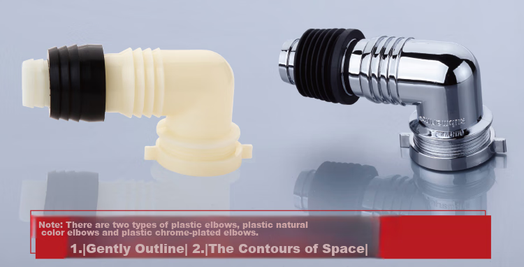 Submarine Xsw-3 Engineering Plastic Chrome-Plated Washing Machine Drain Connector, Universal Drum Turbine New Elbow Fitting 4