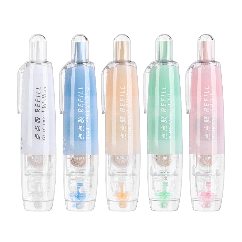 CHANGLi Push-Button Dot Glue Correction Tape, High Adhesion, for Students' Mistakes, Sticky Points, Double-Sided Transparent Glue, Children's Craft Glue Pen, Stickers, Journal DIY Tape, Stationery
