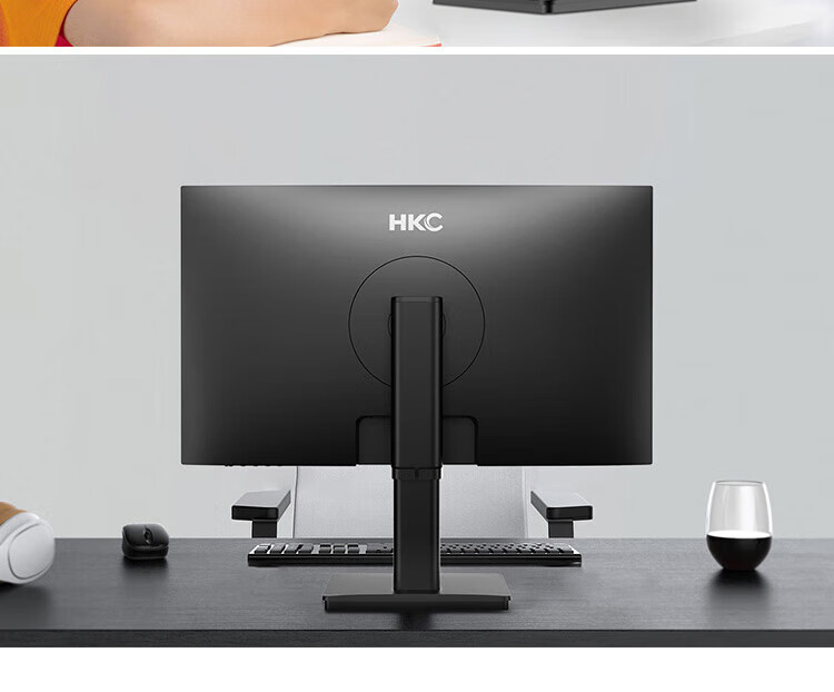 HKC 27-Inch 4K Ultra HD IPS Screen HDR400 Hardware Low Blue Light 95% P3 Wide Color Gamut 1.07 Billion Colors E-Book Design Office Rotatable Height-Adjustable Monitor T2752U 26
