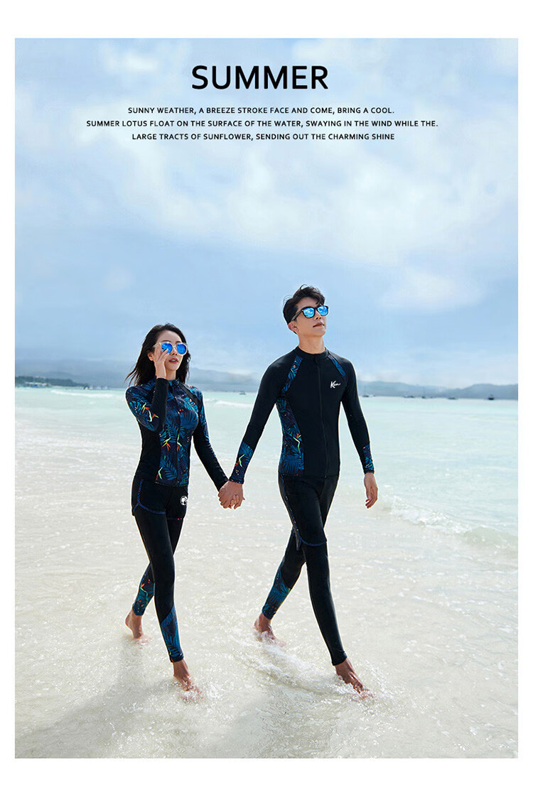 Barbie Couple's Wetsuits, Women's Two-Piece Long-Sleeve Sun Protection Jellyfish Suit, Snorkeling Suit, Surfing Suit Set, Slimming Swimwear 7