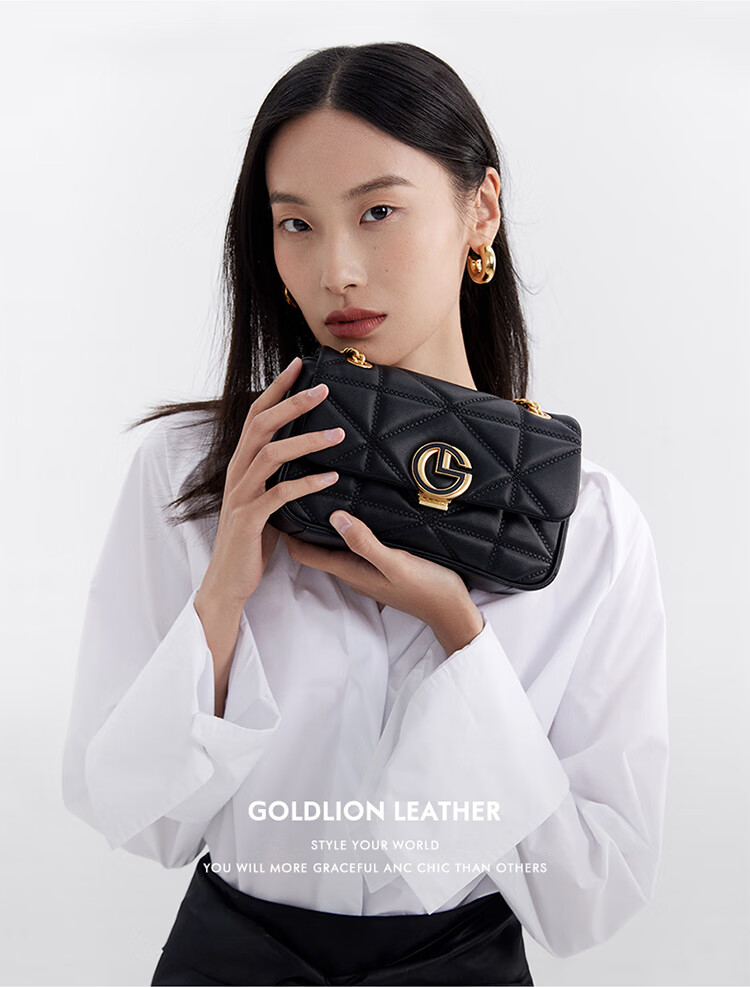 Goldlion Women's Handbag, Fashionable Shoulder Bag, Chain Bag, Crossbody Small Square Bag, Birthday Gift 2